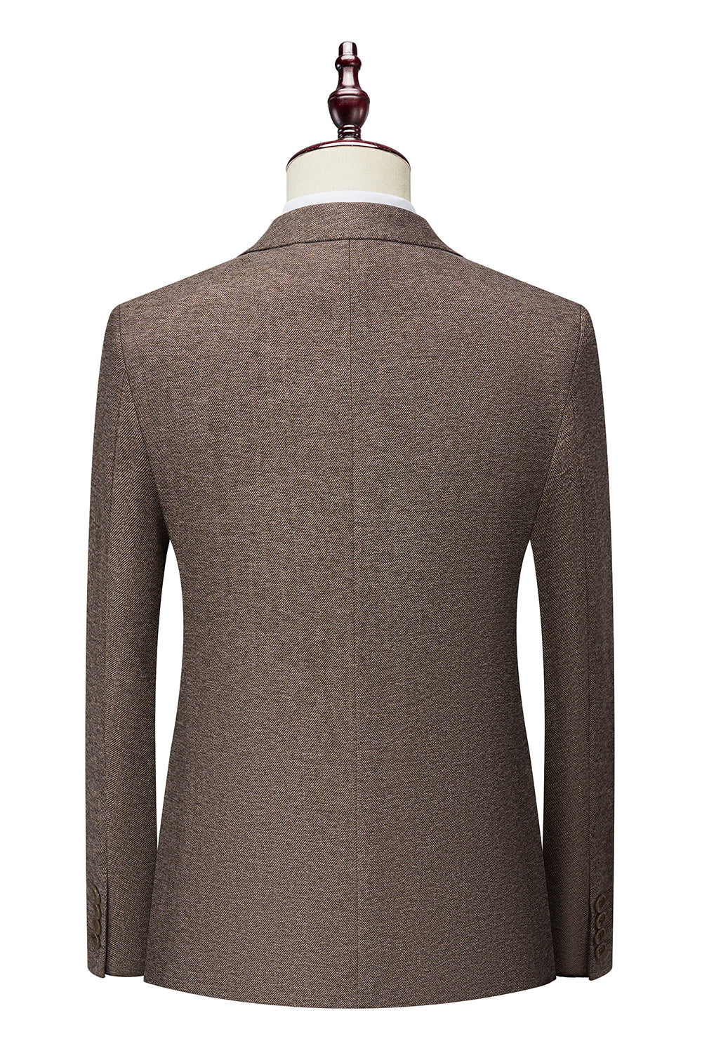 Castanho 3 Peças Terno Masculino Slim Fit Terno Padrinhos