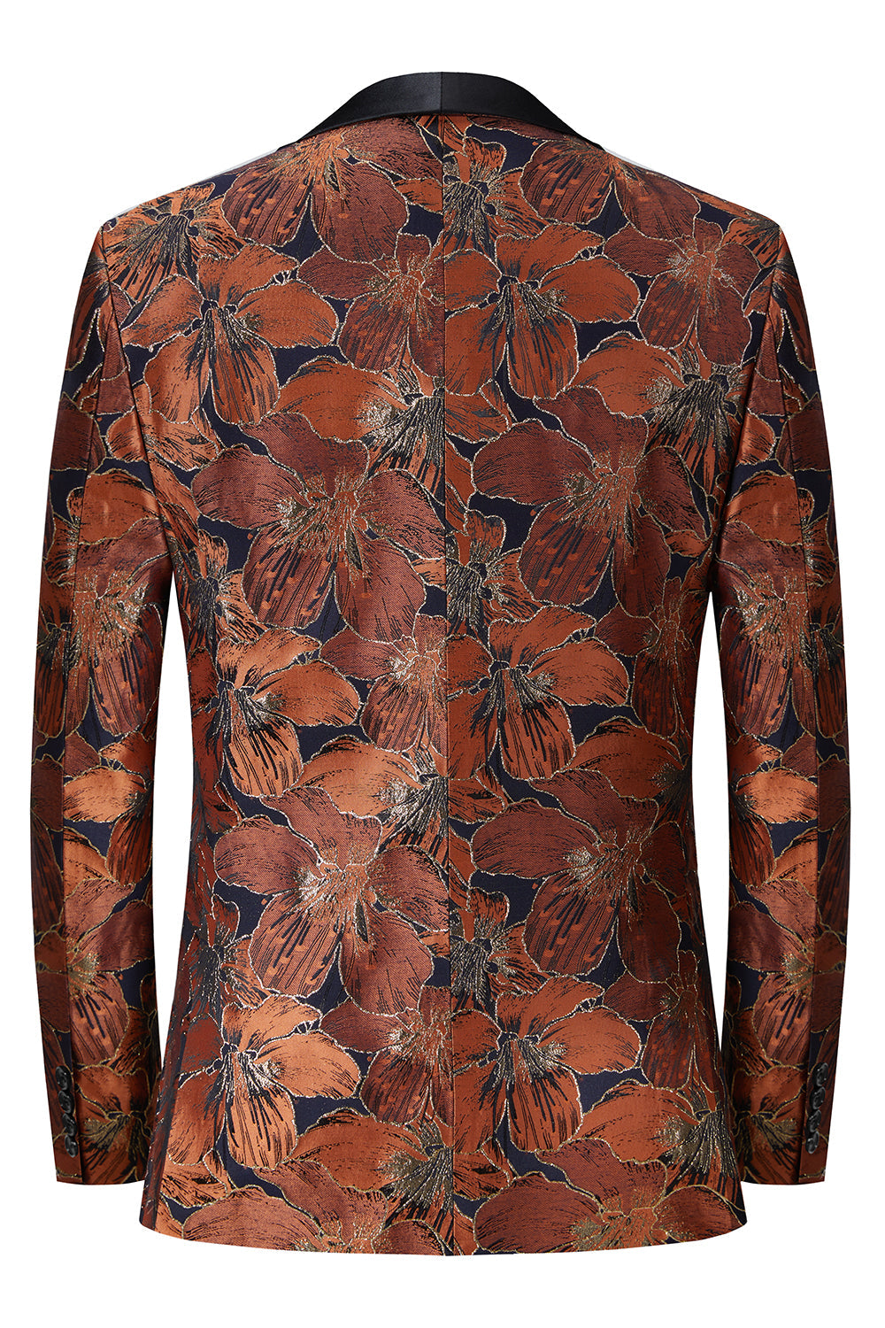 Castanho Jacquard Xaile Lapela Masculino 2 Peças Ternos