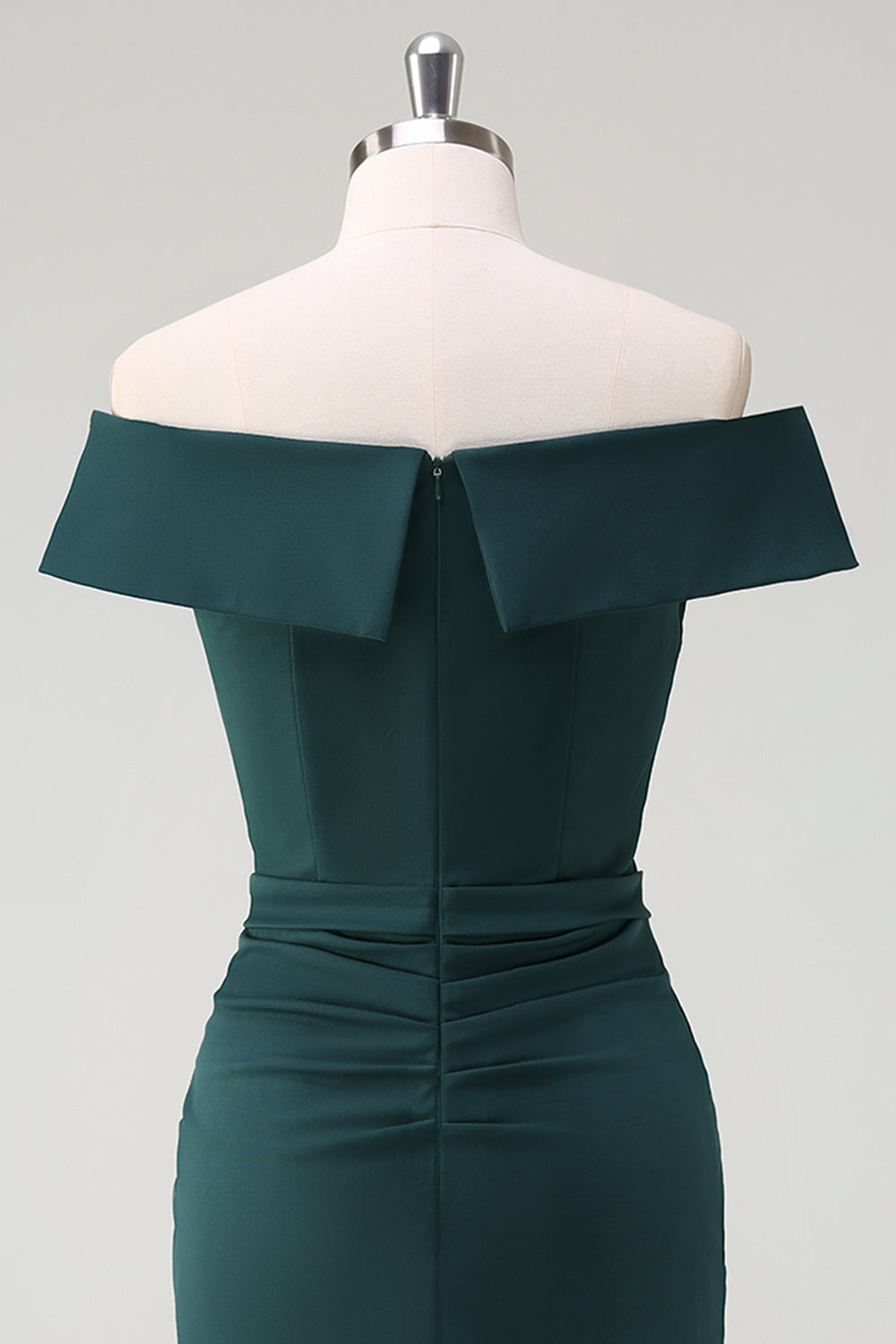 Verde escuro fora do ombro babado bodycon cocktail party dress