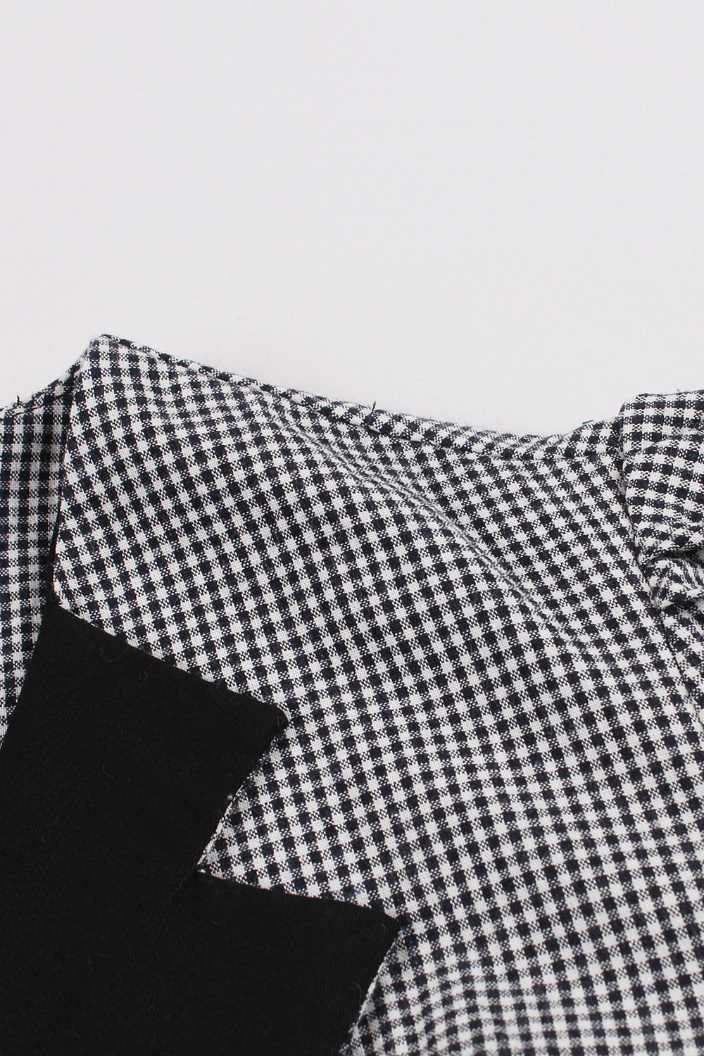 Vestido preto de lapel neck plaid vintage 1950