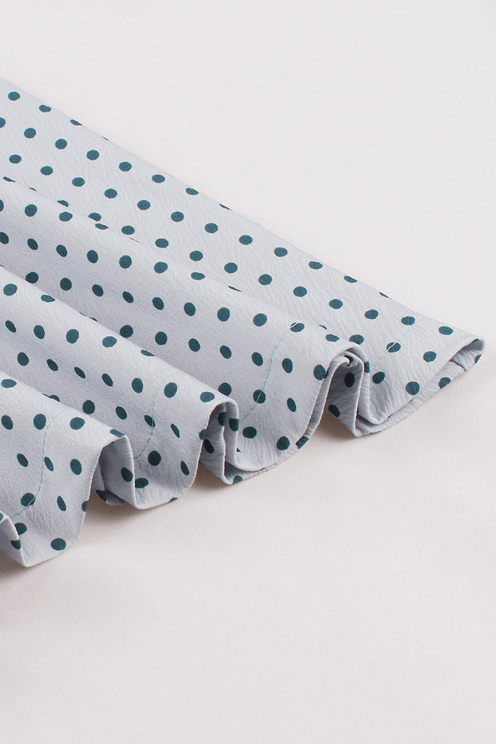 Azul Branco Polka Dots Square Neck Vintage Vestido dos anos 1950