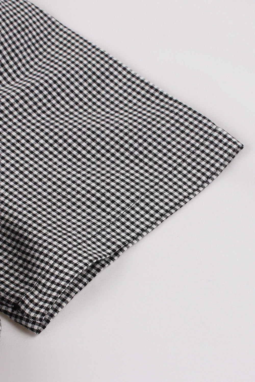 Vestido preto de lapel neck plaid vintage 1950