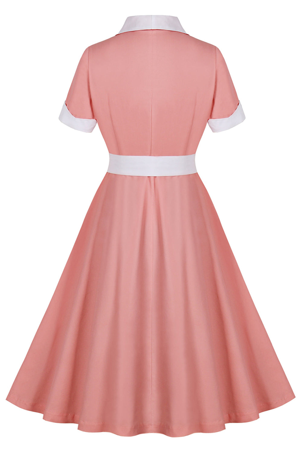 Blush Lapel Neck Uma Linha Vintage Vestido dos anos 1950