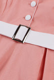 Blush Lapel Neck Uma Linha Vintage Vestido dos anos 1950