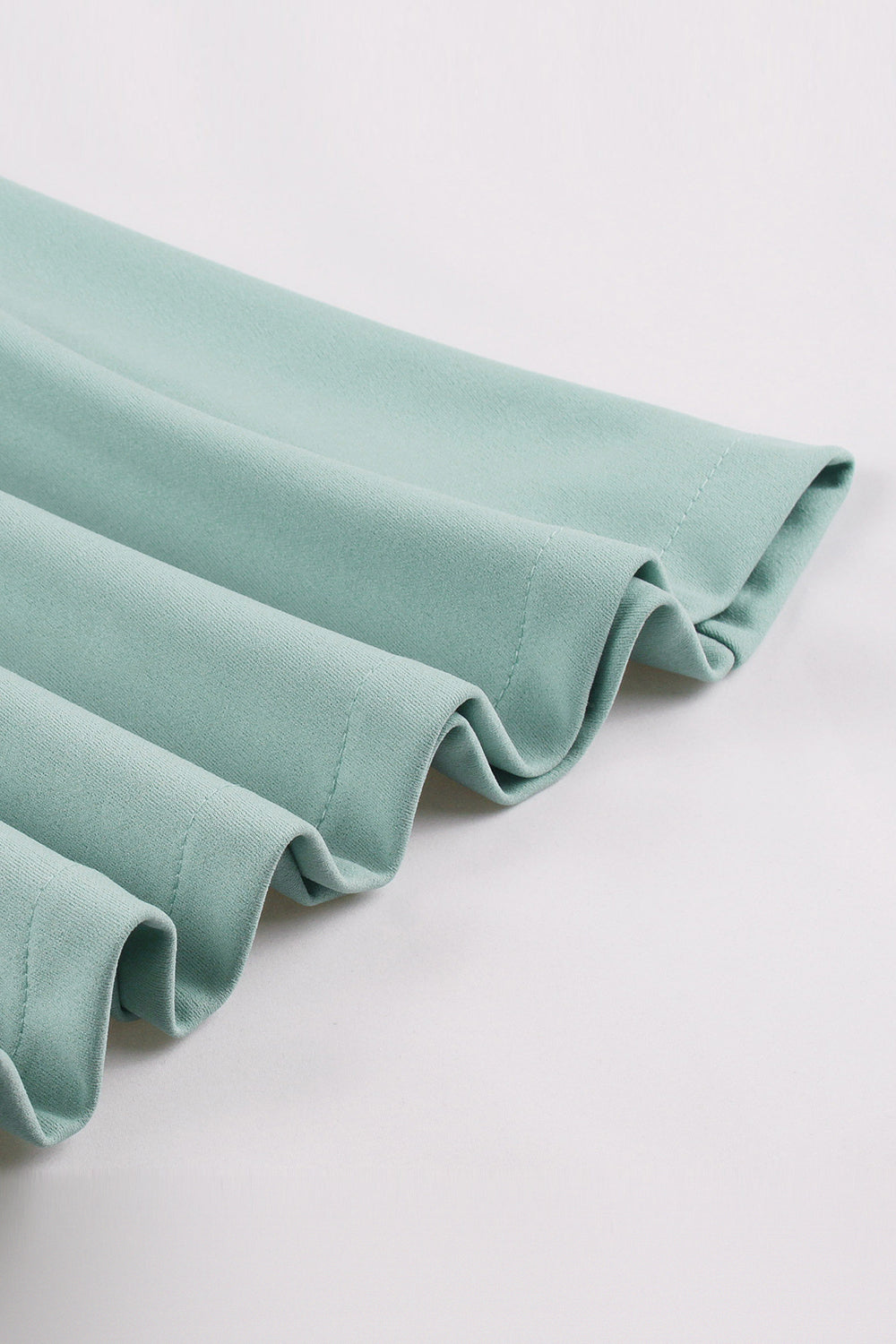 Green Ruffles mangas curtas retro vestido dos anos 1950