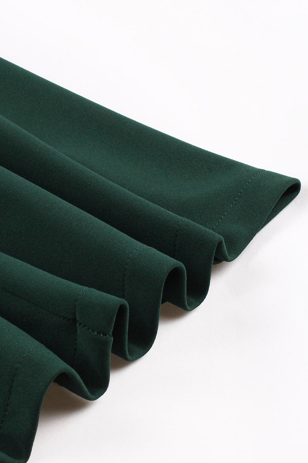 Verde escuro V pescoço único peito 1950s vestido