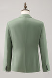 Cinzento Verde 2 Peças Pico Lapela Single Breasted Masculino Prom Suits