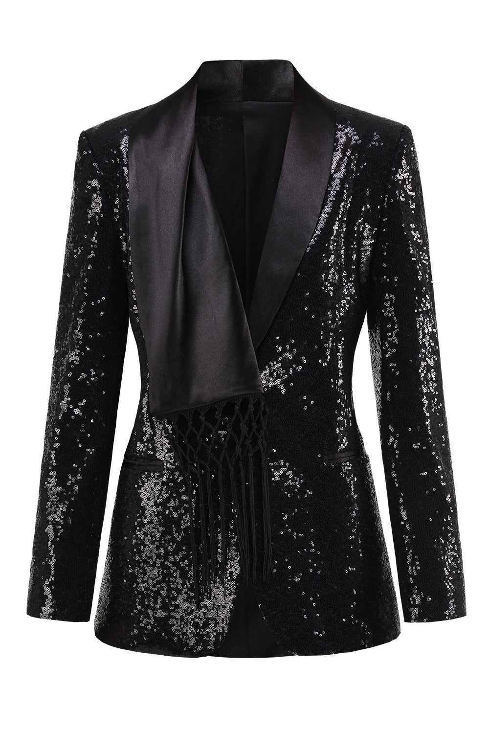 Blazer de Baile de Formatura de Mulheres Negras com Franjas