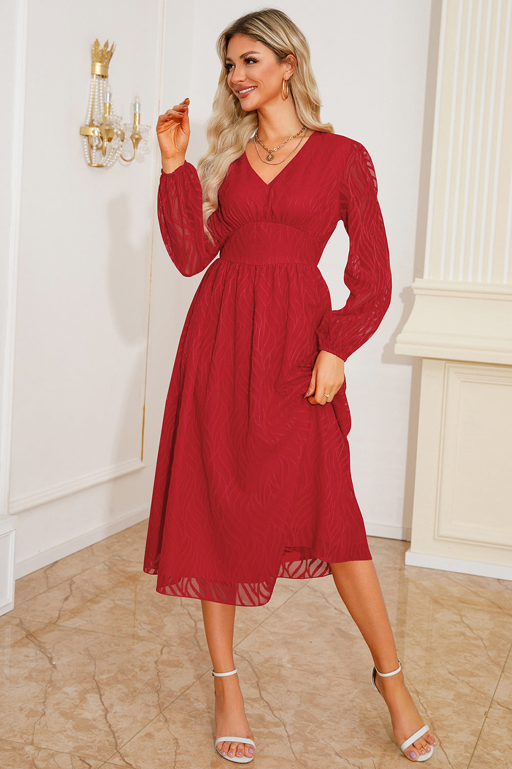 Preto A Line V-Neck Vestido Mãe com Mangas Longas