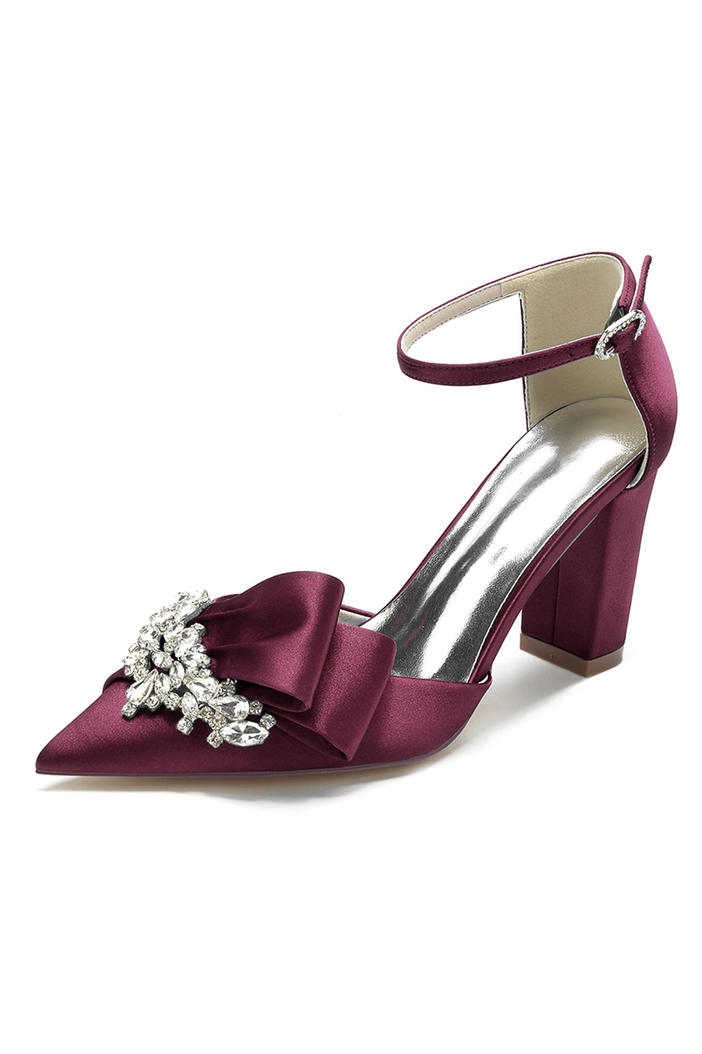 Sapatos de salto alto grosso preto com arco