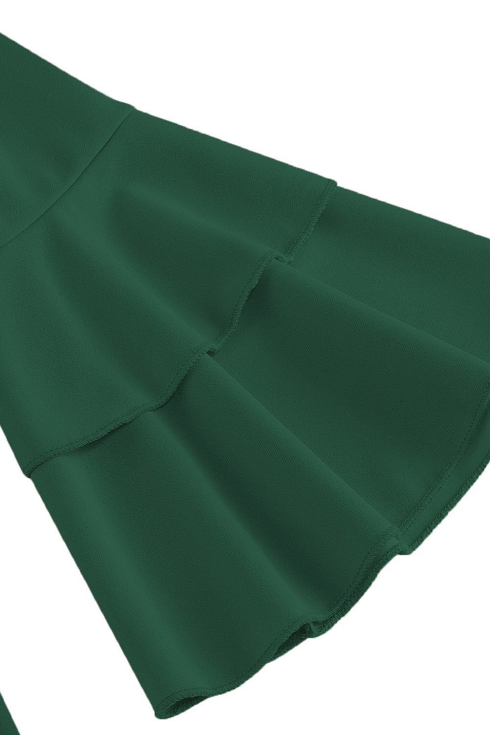 Damasco A-Line V-neck Meia Manga Midi Vestido dos anos 1950