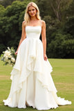 Marfim De Baile/Princesa Chiffon Longos Vestido de Noiva com Renda