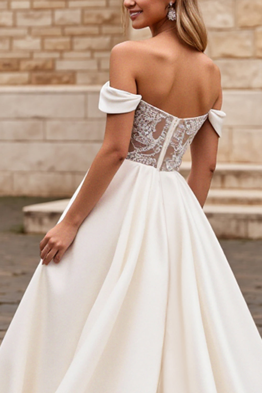 Marfim De Baile/Princesa Sweep/Brush Trem Vestidos de Noiva