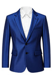 Azul Real Double Breasted 2 Peças Notched Lapel Fato Homem