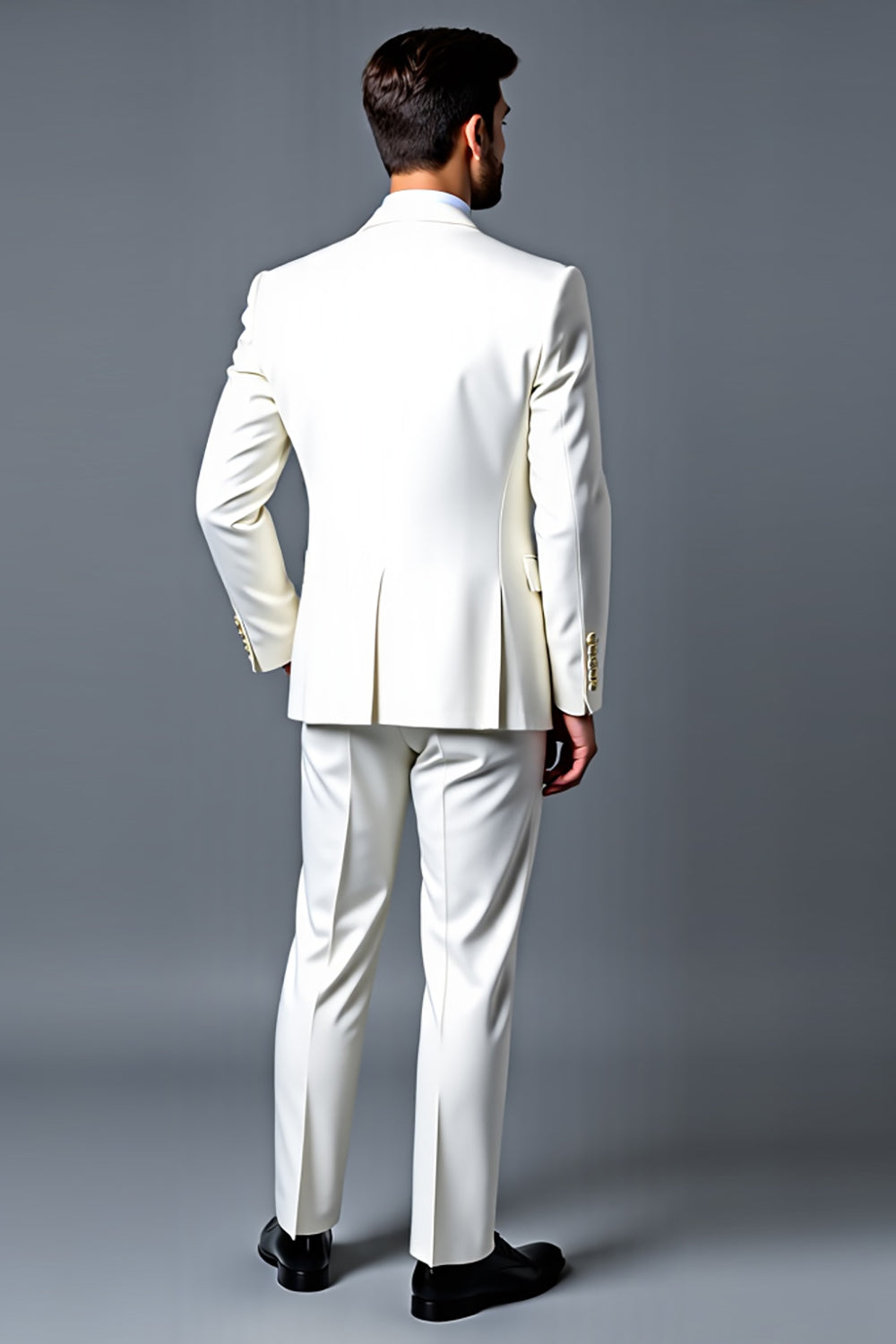 Clássico branco slim fit único peito 3 peças Fatos Formal