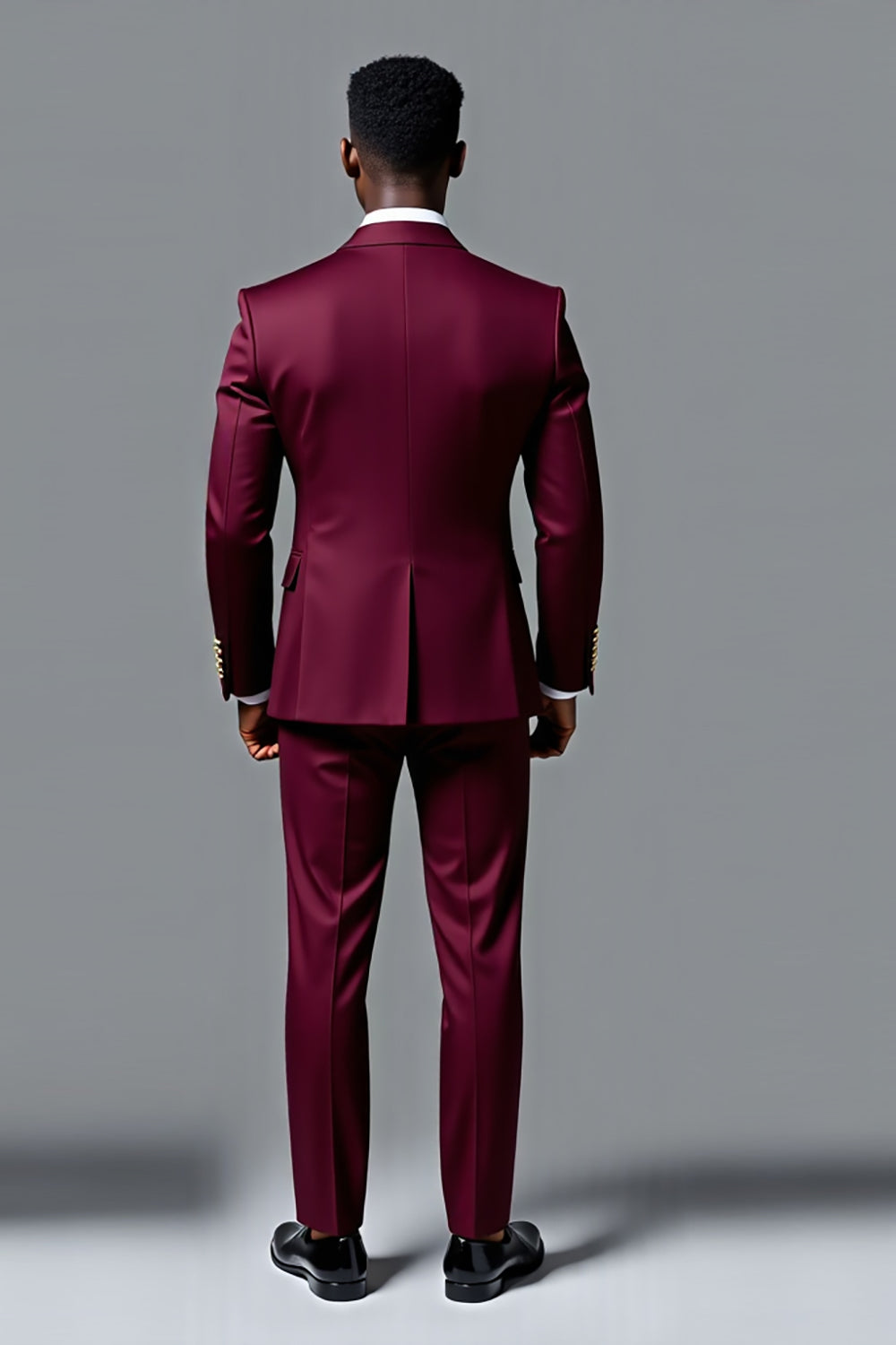 Borgonha Mangas Compridas 2 peças Fato Homem