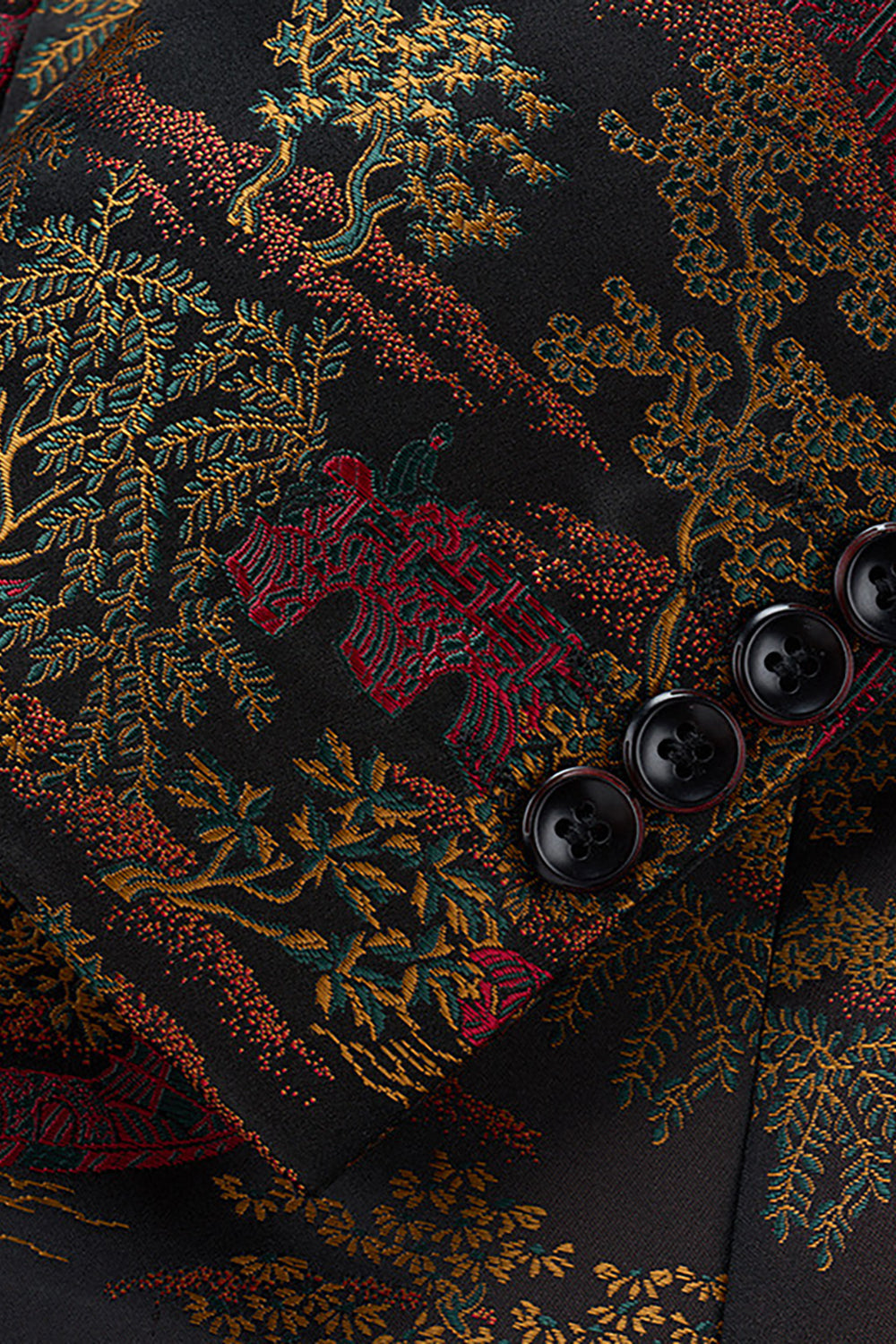 Brown Fit Floral Notched Lapela Blazer Masculino