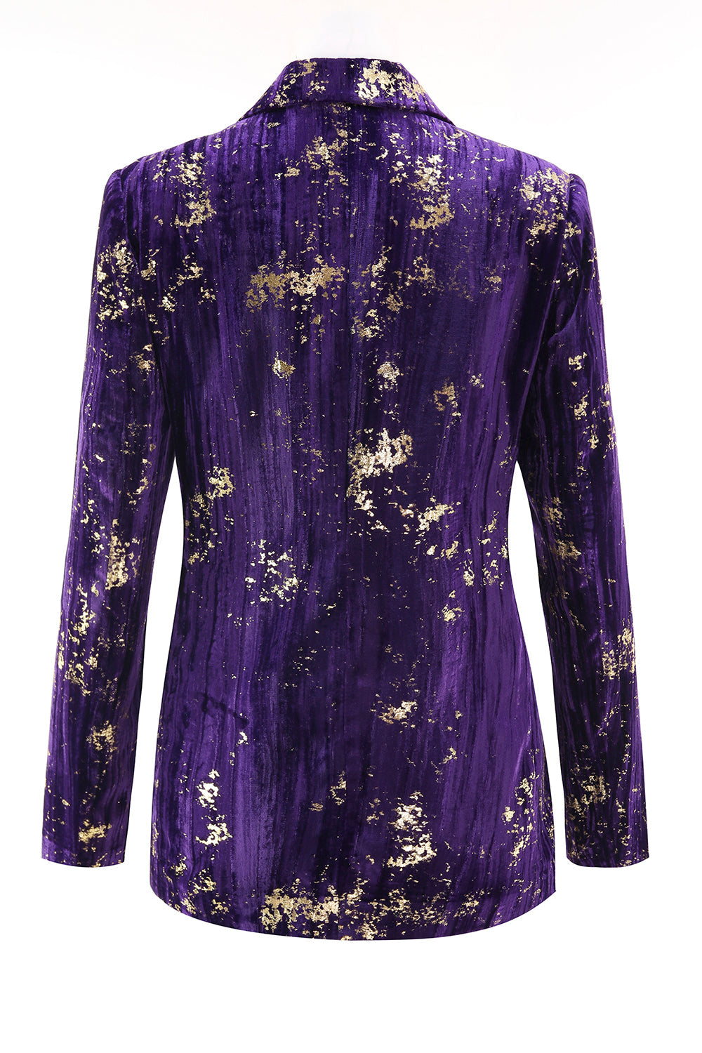 Roxo 2 Peça Notched Lapela Mulheres Prom Ternos com mangas