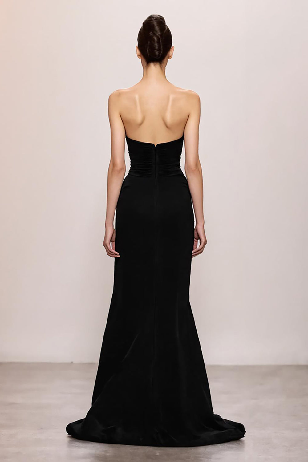 Veludo Preto Sereia Querida Vestido de Noite