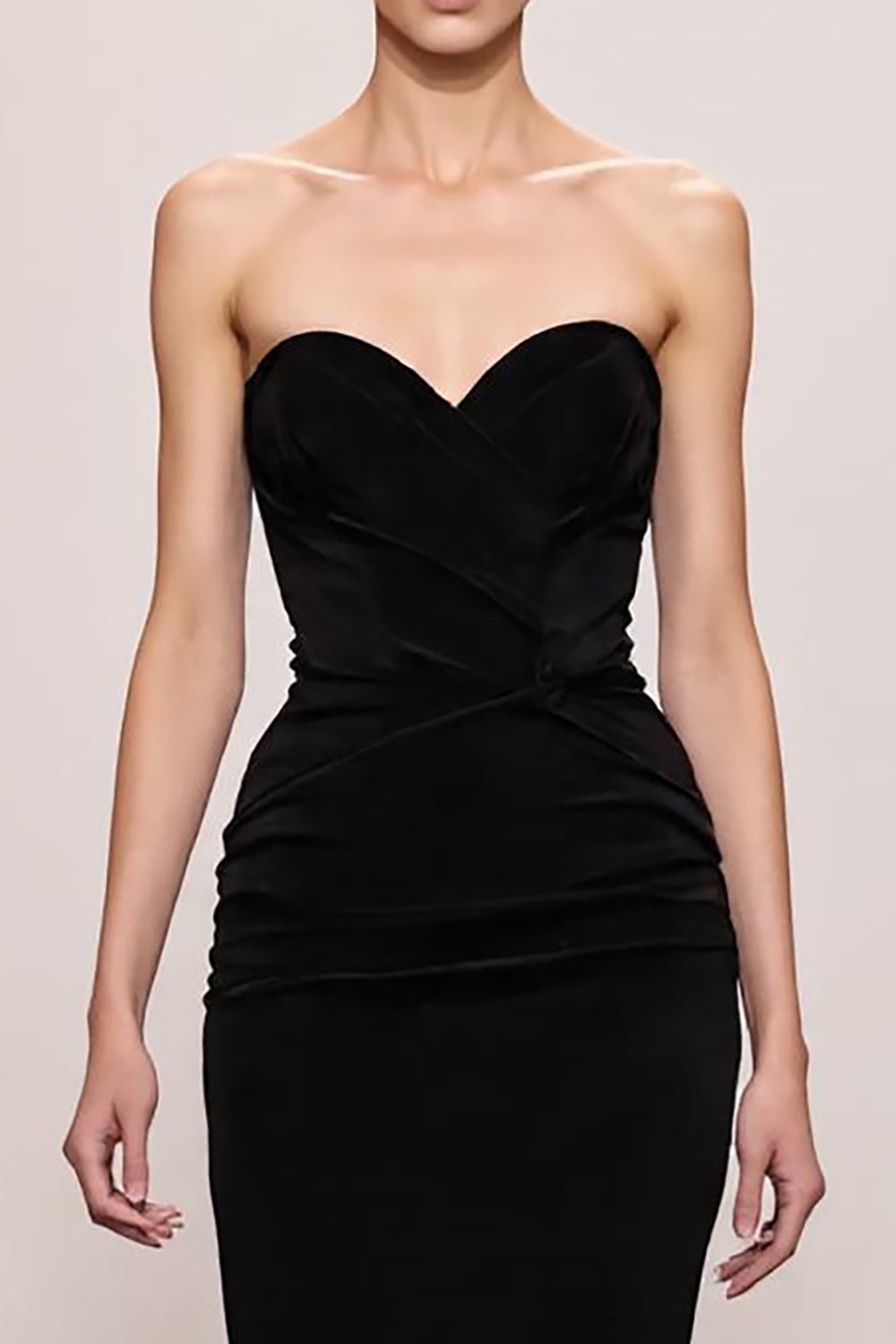 Veludo Preto Sereia Querida Vestido de Noite