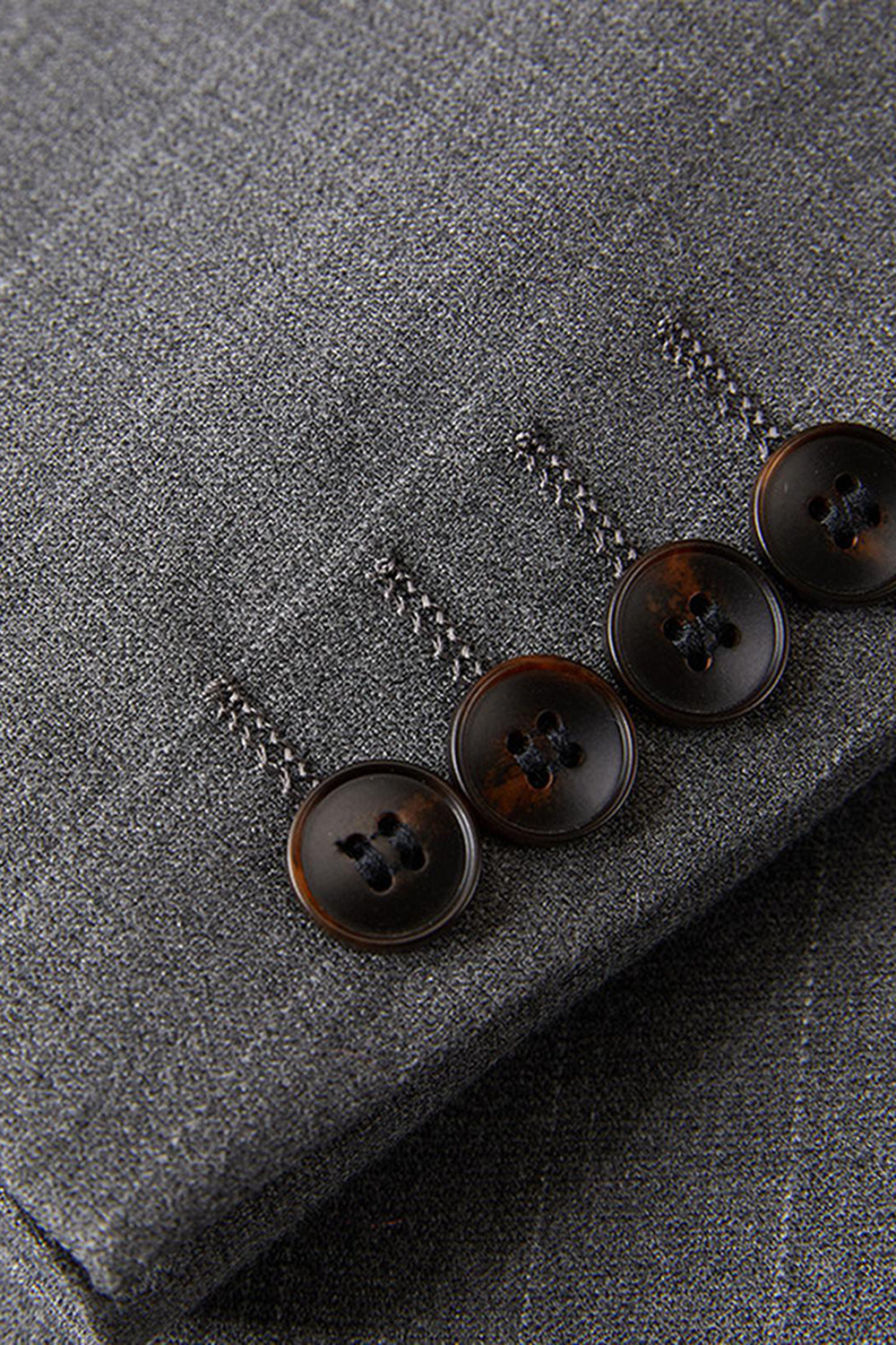 Cinzento 2 Peças Pico Lapela Single Peito Masculino Prom Suits