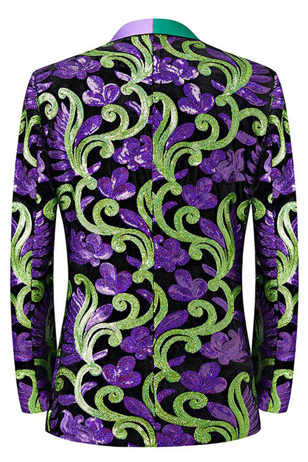 Verde 2 Peça Jacquard Xaile Lapela Homens Prom Suits