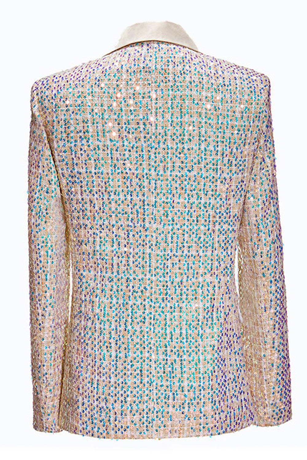 Champanhe Espumante Notched Lapela 2 Peças Homens Prom Ternos com Sequins