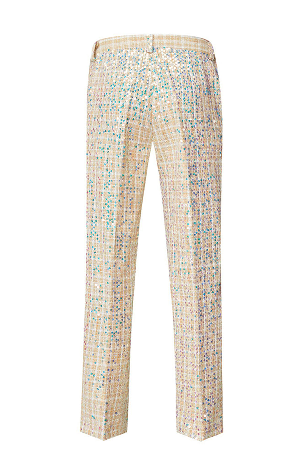 Champanhe Espumante Notched Lapela 2 Peças Homens Prom Ternos com Sequins