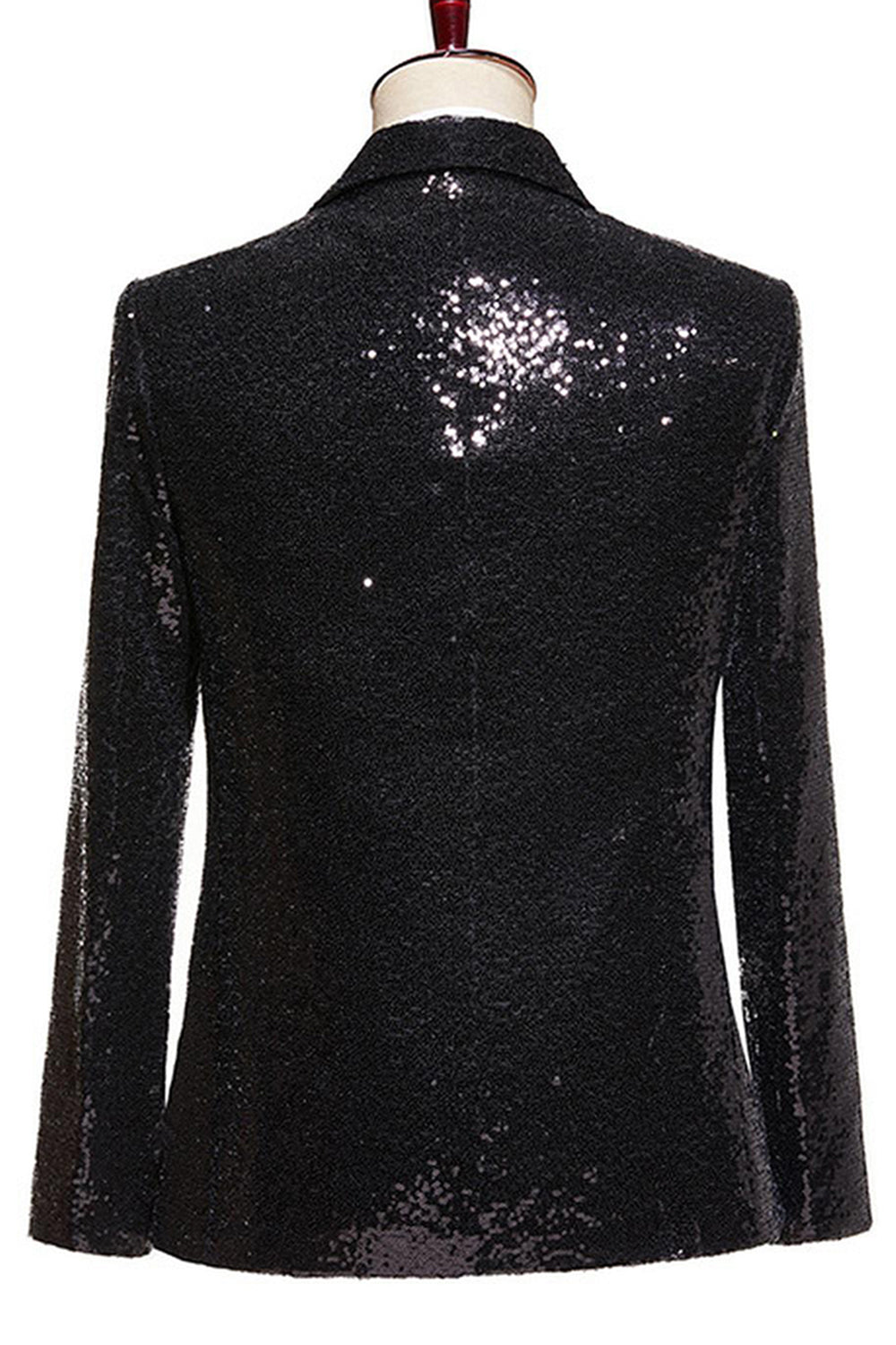 Black Sequins 2 Peça Pico Lapela Homens Prom Suits