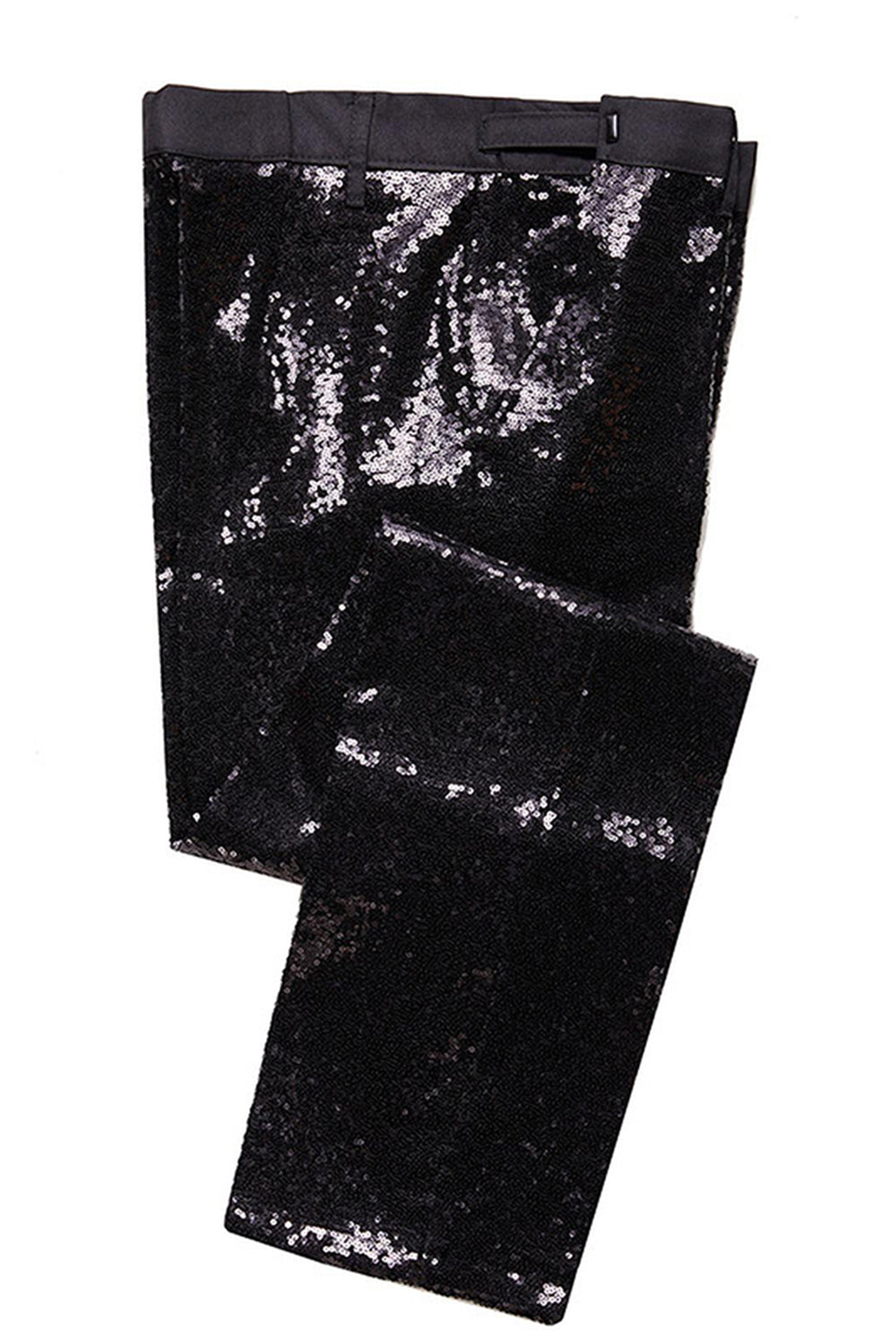 Black Sequins 2 Peça Pico Lapela Homens Prom Suits