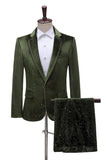Glitter Verde Notched Lapela 2 Peças Masculino Prom Terno