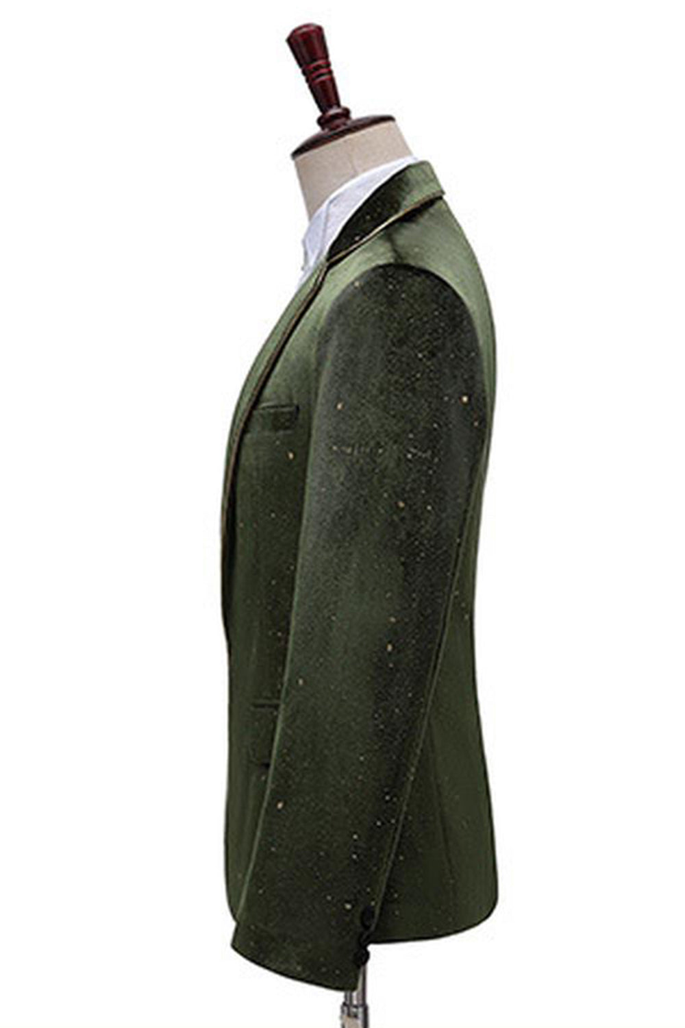 Glitter Verde Notched Lapela 2 Peças Masculino Prom Terno