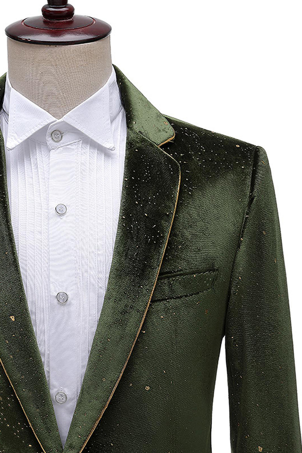 Glitter Verde Notched Lapela 2 Peças Masculino Prom Terno
