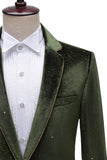 Glitter Verde Notched Lapela 2 Peças Masculino Prom Terno