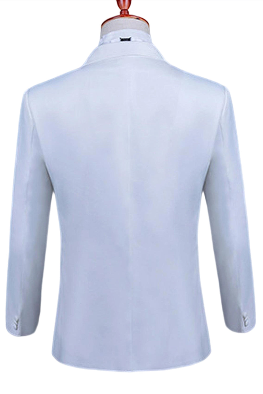 Pico Branco Lapela 2 Peça Um Botão Masculino Prom Terno com Missangas