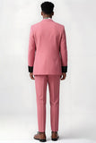 2 Peça Single Breasted Peak Lapel Rosa Ternos Masculinos