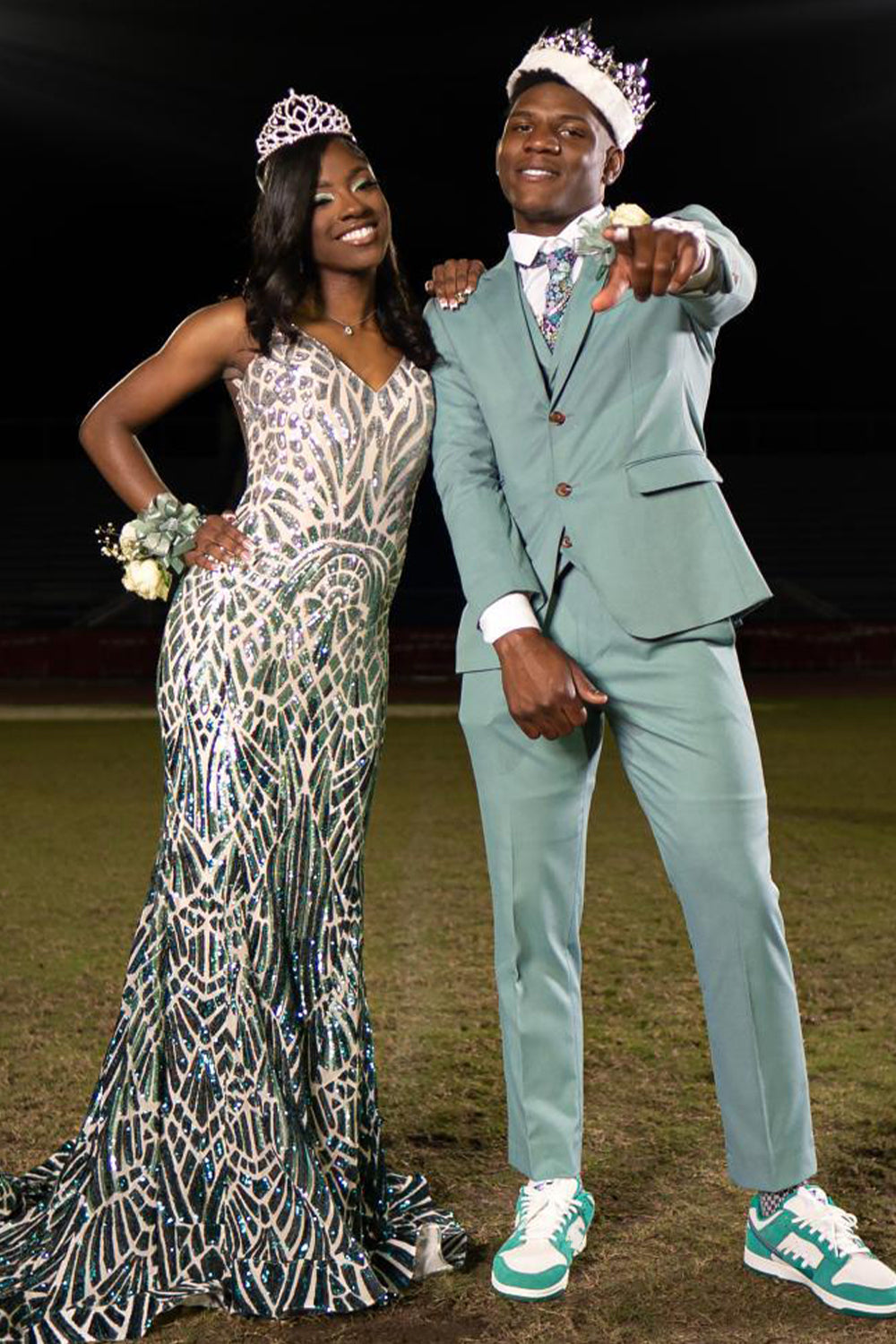 Menta 3 Peças Lapela Entalhada Fato de Festa