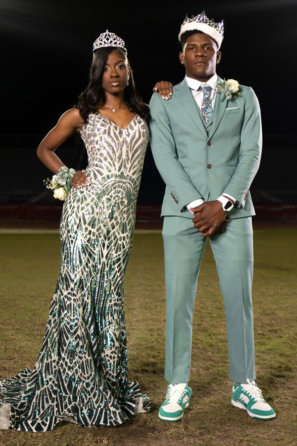 Menta 3 Peças Lapela Entalhada Fato de Festa