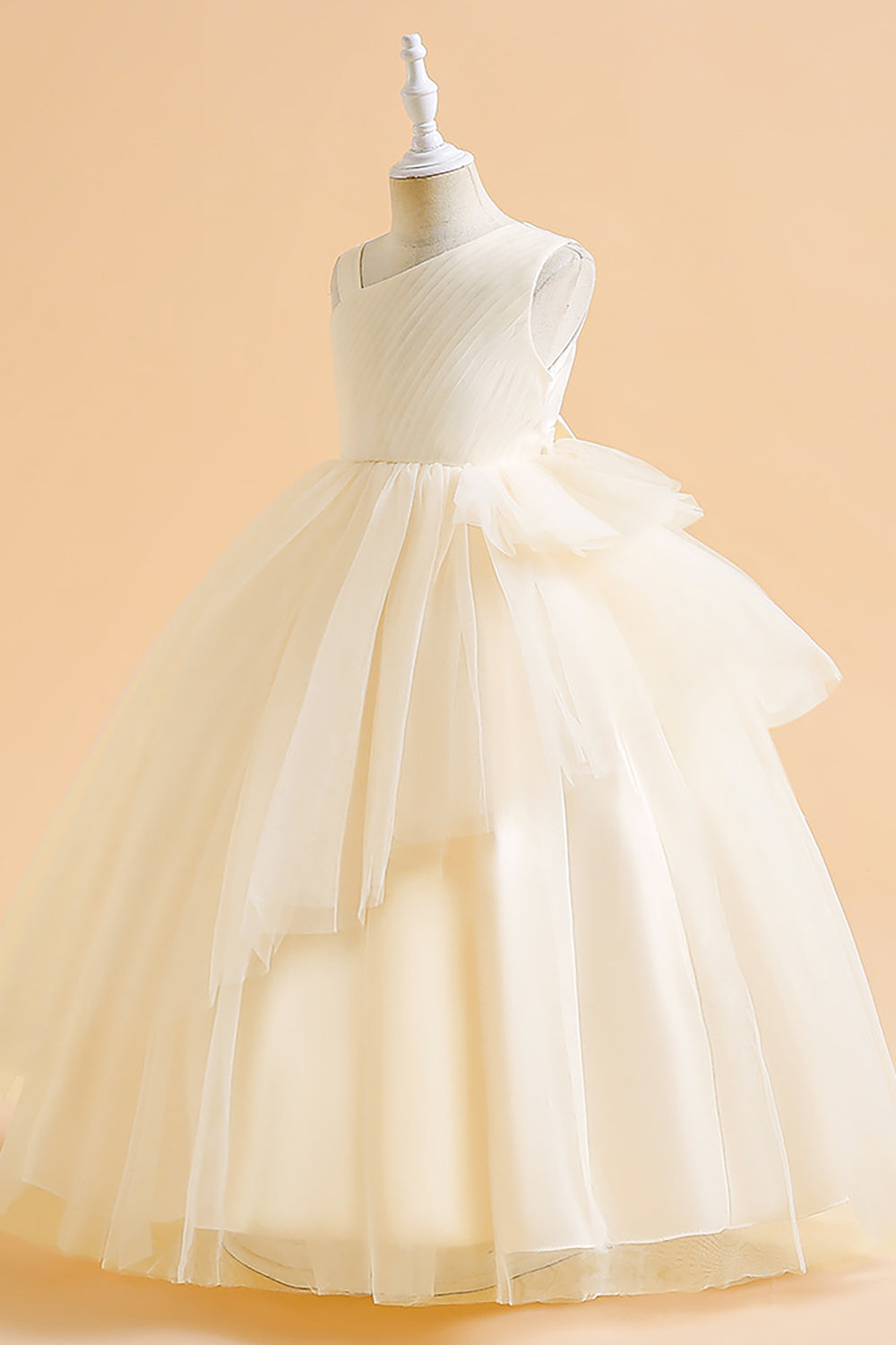 Verde escuro Uma linha sem mangas vestido de menina