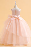 Verde escuro Uma linha sem mangas vestido de menina