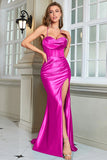Royal Blue Sereia Espaghetti Correias Long Corset Prom Dress