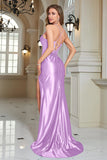 Royal Blue Sereia Espaghetti Correias Long Corset Prom Dress