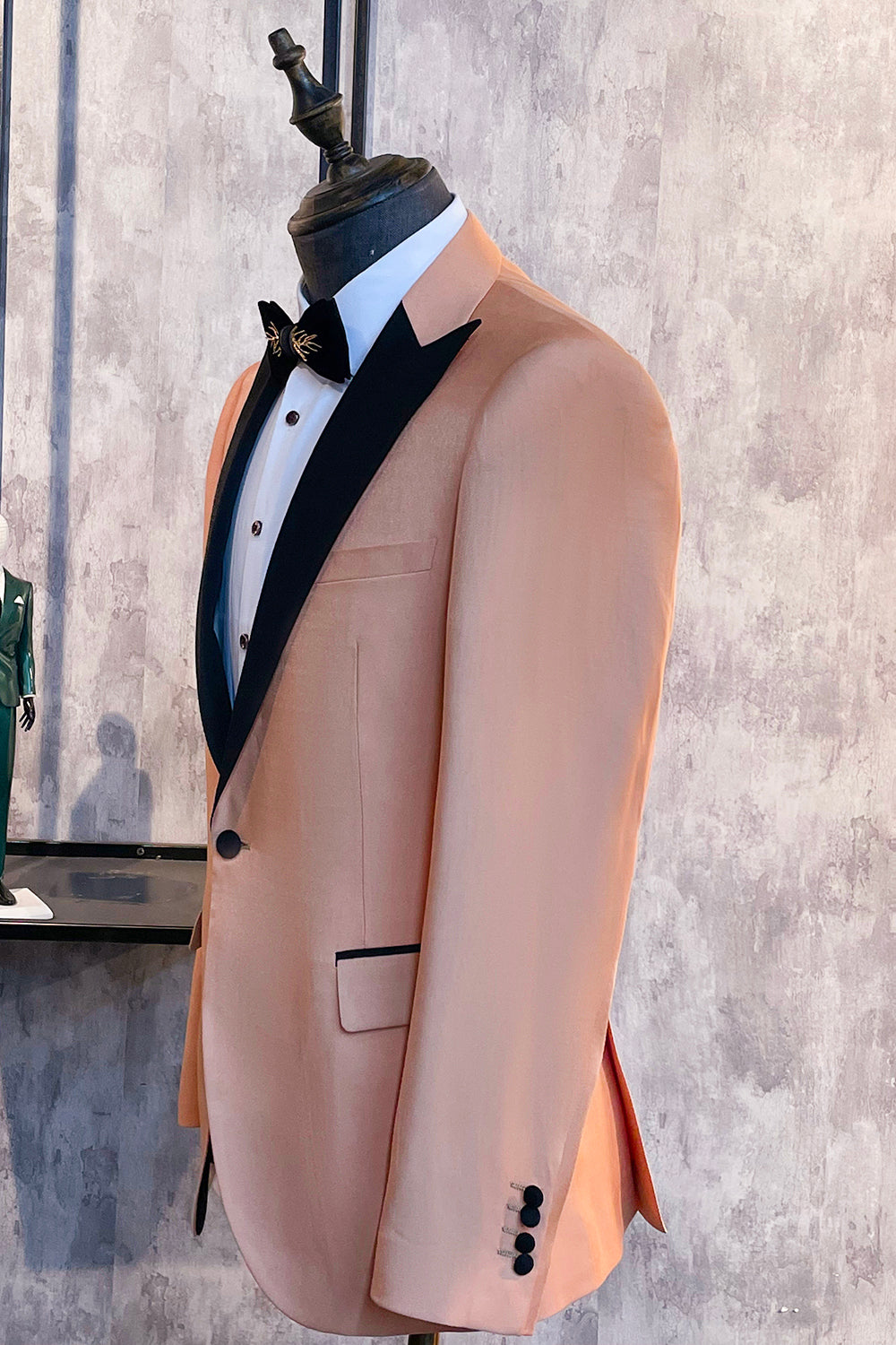 Lapela de Pico Blush 2 Peças Ternos de Baile