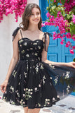 Vestido de Cocktail Preto A Line