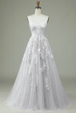Vestido de noiva Ivory Tulle Backless com renda