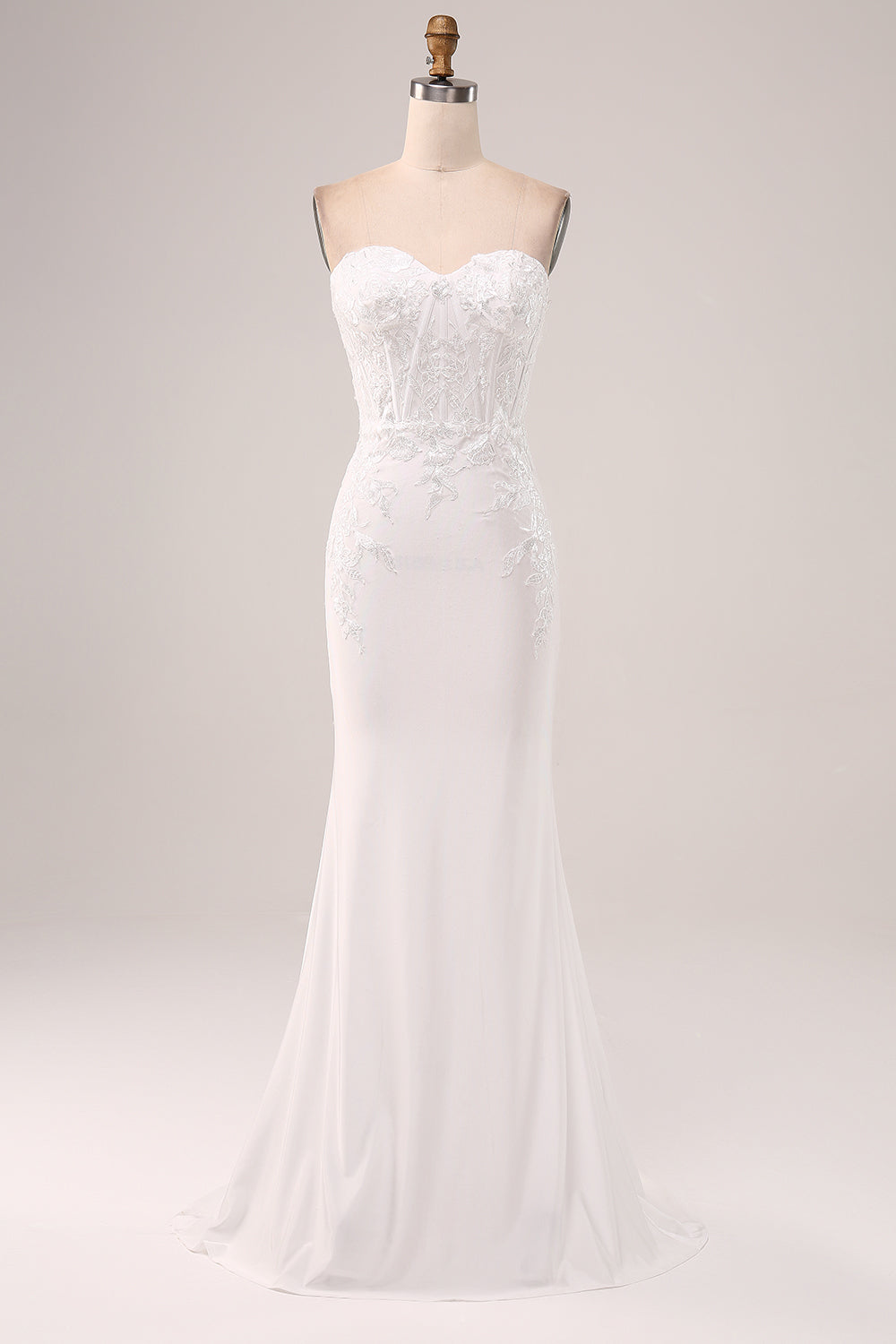 Marfim Strapless Sereia Vestido de Festa de Casamento