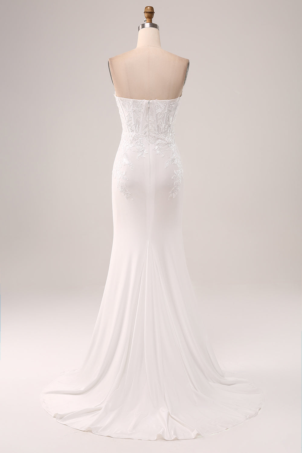 Marfim Strapless Sereia Vestido de Festa de Casamento