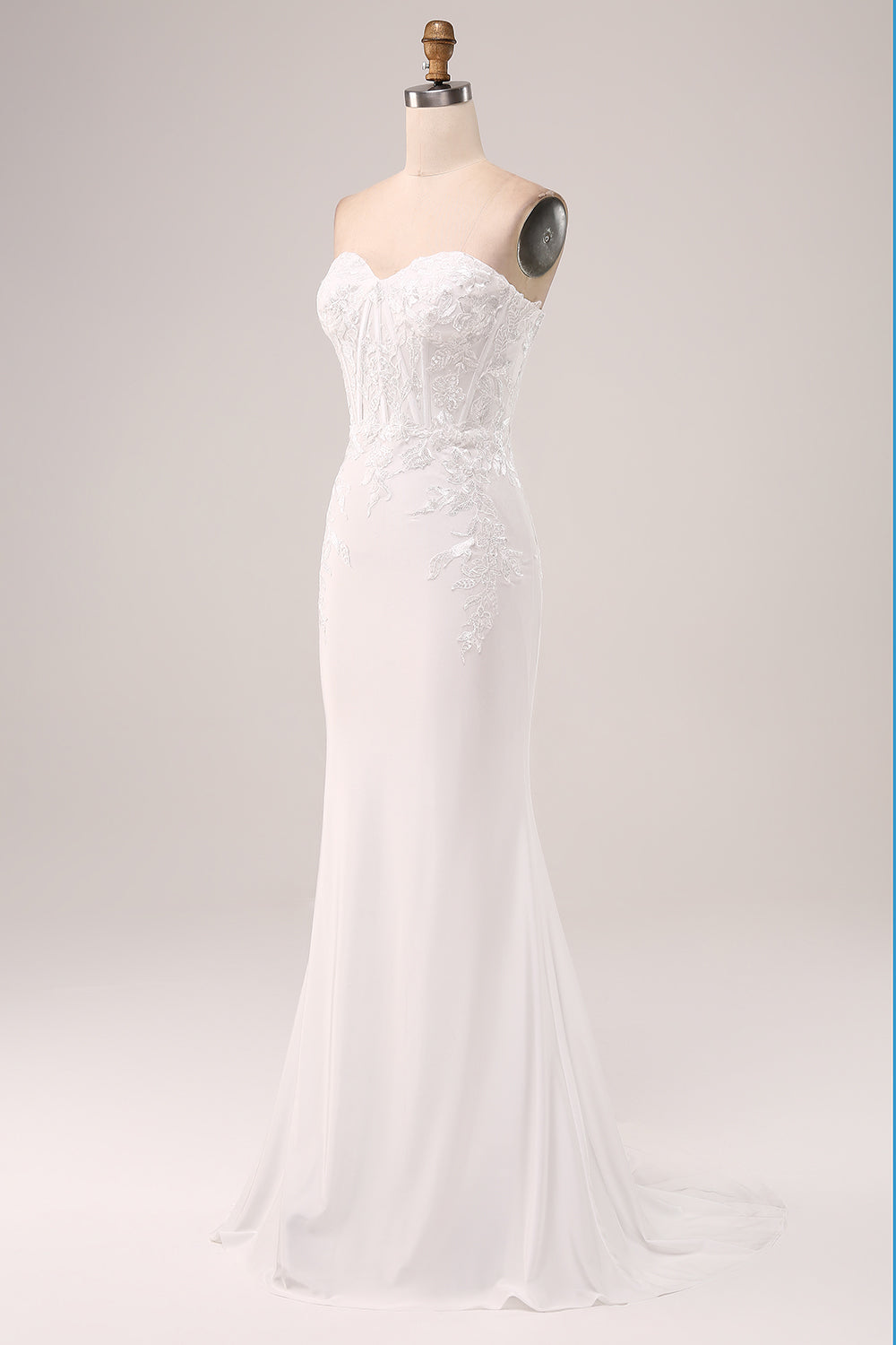 Marfim Strapless Sereia Vestido de Festa de Casamento
