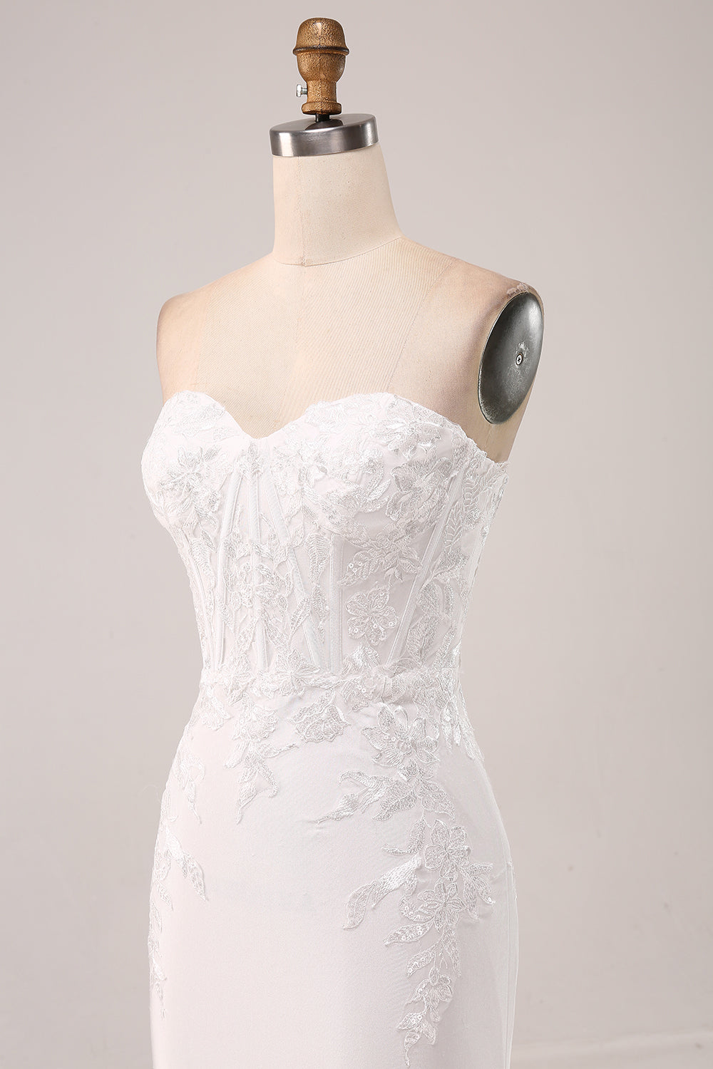 Marfim Strapless Sereia Vestido de Festa de Casamento