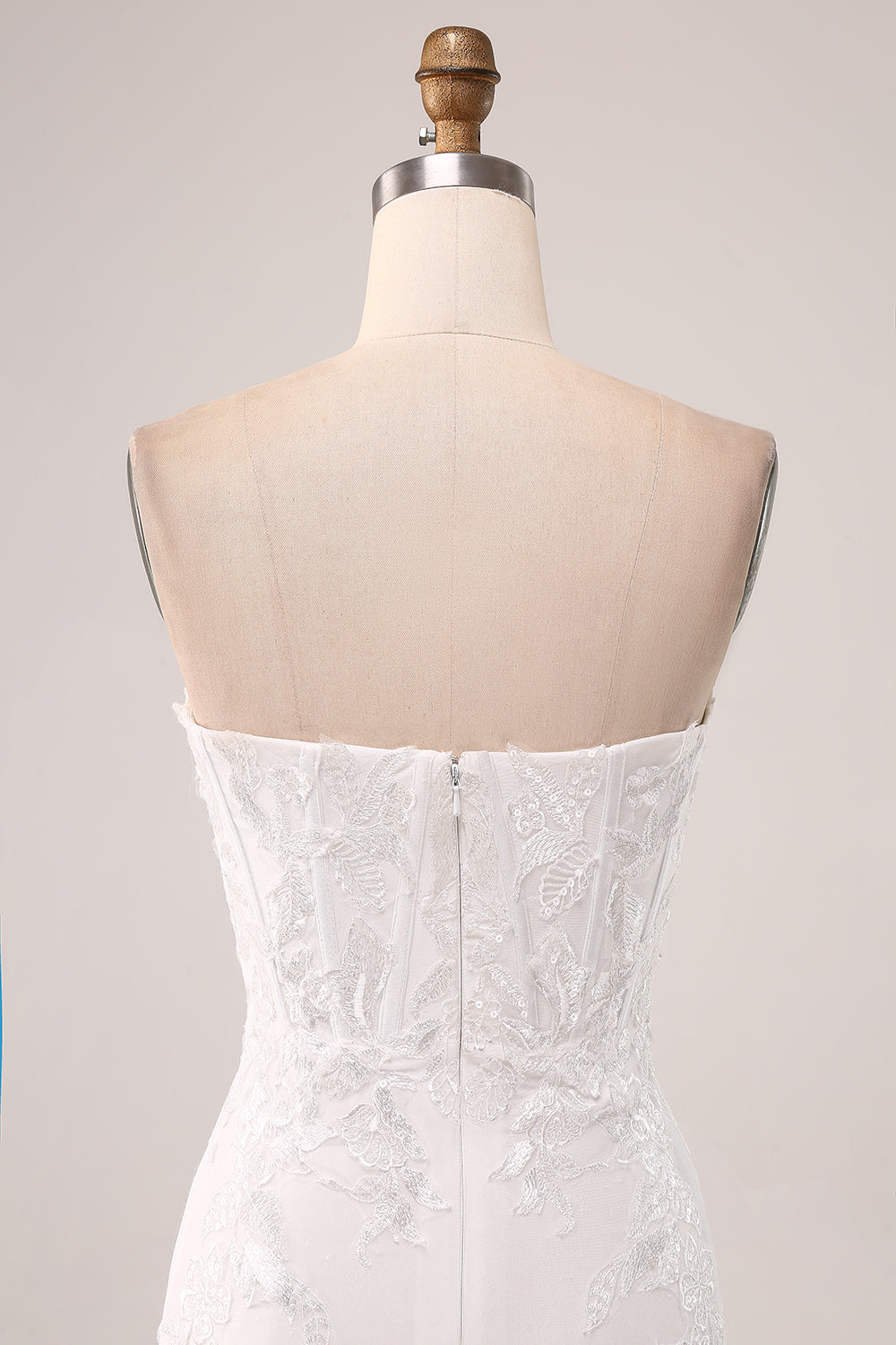Marfim Strapless Sereia Vestido de Festa de Casamento